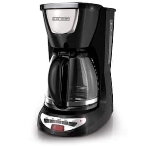 12-Cup Programmable Black Drip Coffee Maker with Glass Carafe, Built-In Timer and Automatic Shut-Off
