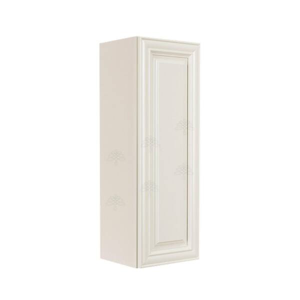 LIFEART CABINETRY Princeton Assembled 18 in. x 42 in. x 12 in. Wall Mullion Door Cabinet with 1-Door 3-Shelves in Off-White