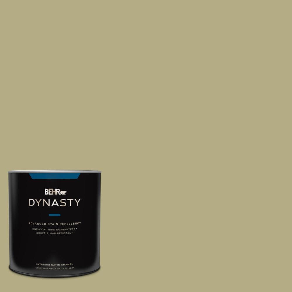 BEHR DYNASTY 1 qt. #PPU9-08 Tarragon Tease One-Coat Hide Satin Enamel  Interior Stain-Blocking Paint and Primer 765404 - The Home Depot