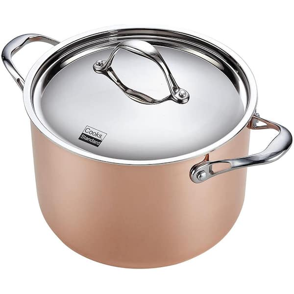 MasterPRO 5CX 8 qt. Stainless Steel 5-Ply Copper Core Stock Pot with Lid  MPUS10184STSMS - The Home Depot