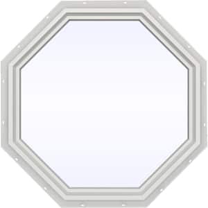 35.5 in. x 35.5 in. V-4500 Series White Vinyl Fixed Octagon Geometric Window w/ Low-E 366 Glass