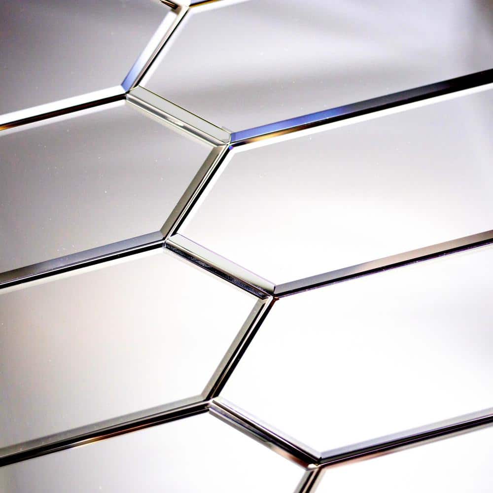 Reflections Silver 3" x 12" Beveled Glass Subway Tile