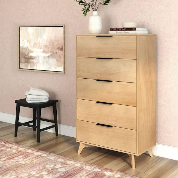 Haven Blonde 5 Drawer 30 in. Chest of Drawers Dresser