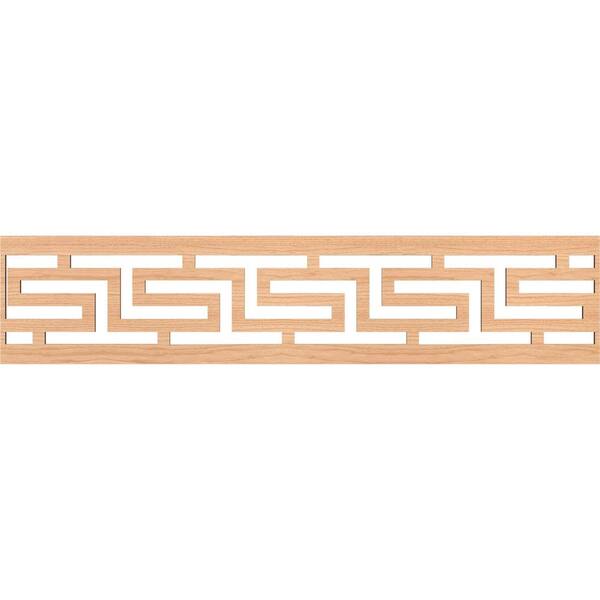 Ekena Millwork Tulum Fretwork 0.25 in. D x 46.75 in. W x 10 in. L Hickory Wood Panel Moulding