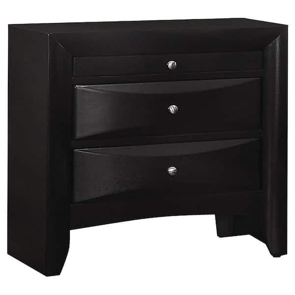 Coaster Briana Black Rectangle 2-Drawer Nightstand