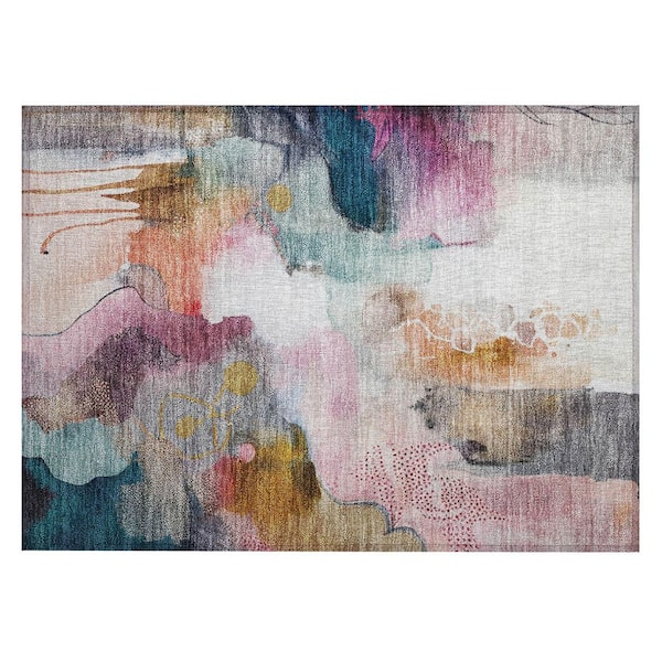 Chantille Machine Washable Indoor/Outdoor Abstract ACN2019 Blush 1 ft. 8 in. x 2 ft. 6 in. Accent Rug