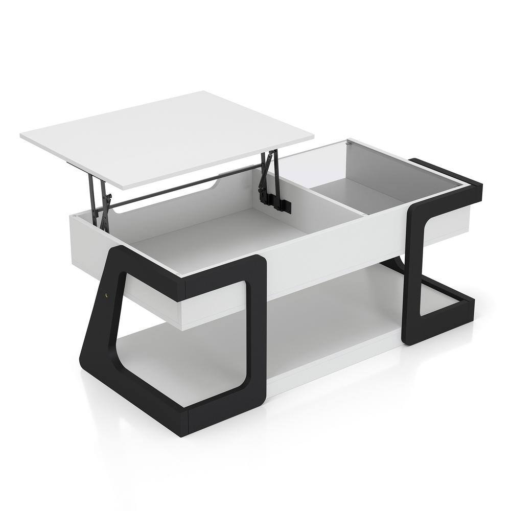 Oakley White and Black Composite Coffee and End Table Set