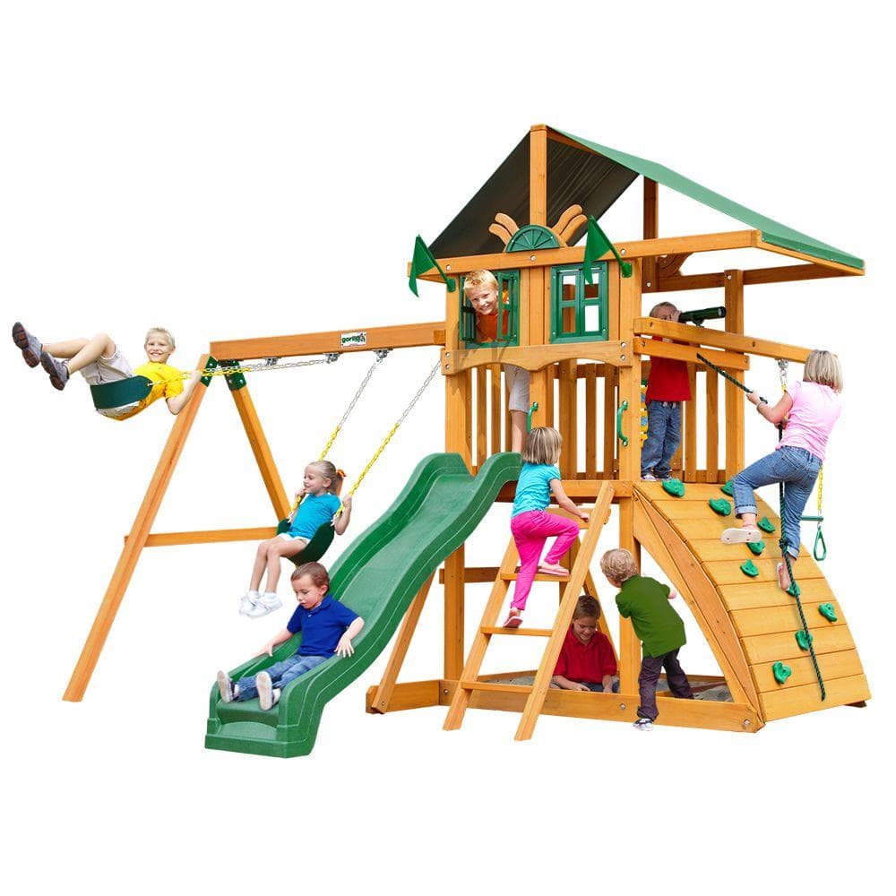 Gorilla Playsets Encore Cedar Swing Set 01-1023 - The Home Depot