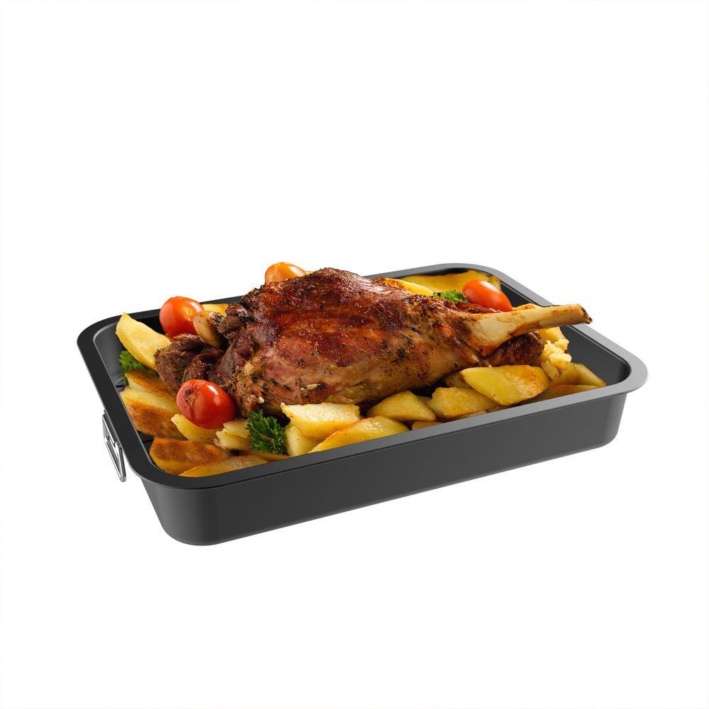 Heavy Duty Nonstick Carbon Steel Rectangular Roasting Pan with Rack