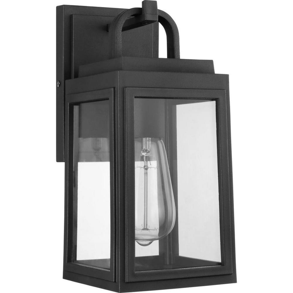 Grandbury Black Bronze Outdoor Wall Lantern with Clear Glass