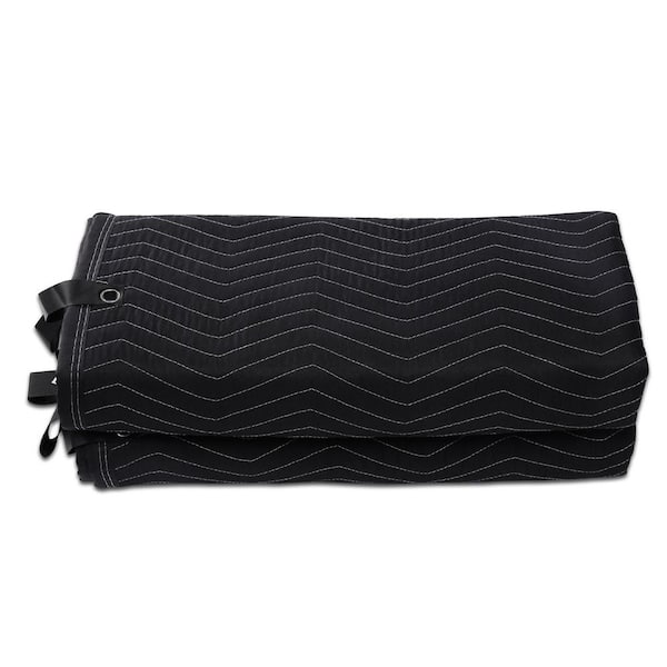 96 in. x 80 in. Sound Dampening Blanket, Extra-large, Grommeted Black Blocks Noise and Light for Doors 2025 Update