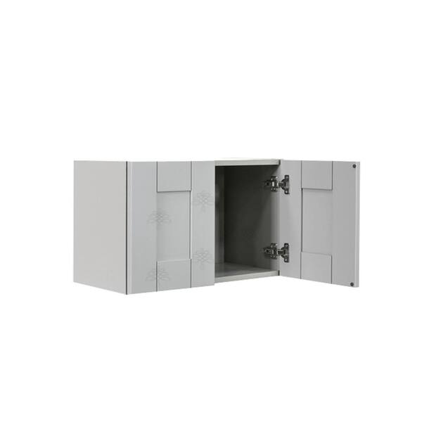 LIFEART CABINETRY Anchester Assembled 24x18x12 in. Wall Cabinet with 2 Doors No Shelf in Light Gray