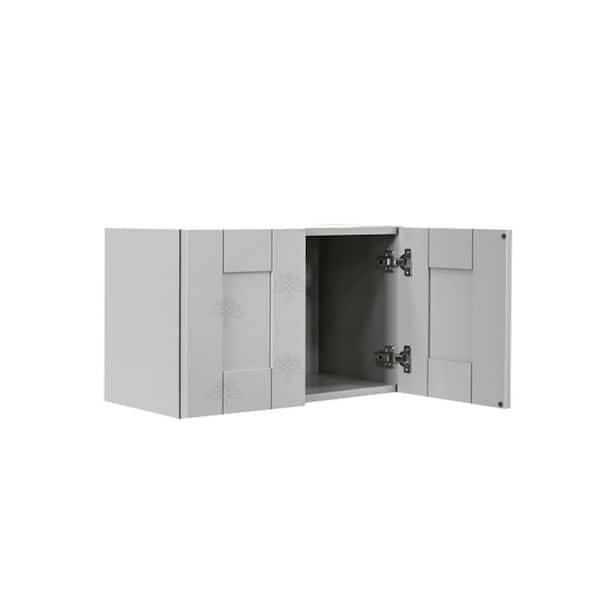 LIFEART CABINETRY Anchester Assembled 36x12x24 in. Wall Cabinet with 2 Doors no Shelf in Light Gray