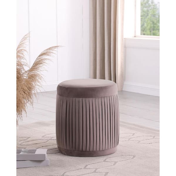 Coaster Tovar Mauve Fabric Round Upholstered Ottoman