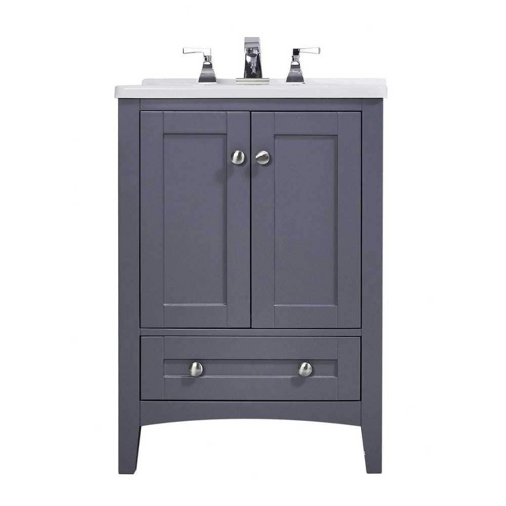 Delia 24 in. x 22 in. Grey Acrylic Undermount Wood Laundry Utility Sink