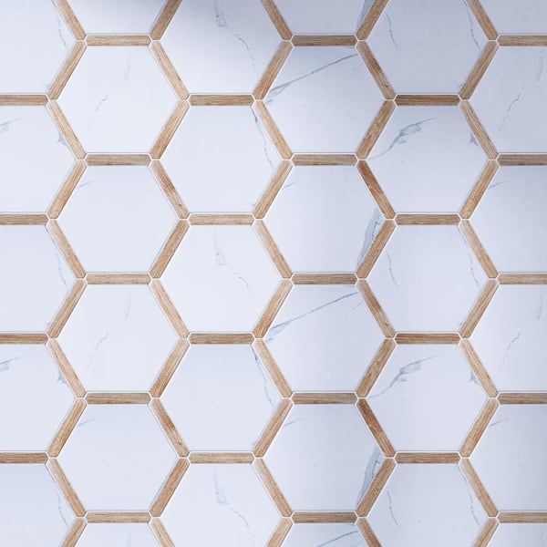MOLOVO Denia Beige Hexagon 8.58 in. x 9.89 in. Matte Porcelain