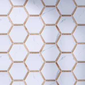 Denia Beige Hexagon 8.58 in. x 9.89 in. Matte Porcelain Floor and Wall Tile (8.07 sq. ft./Case)
