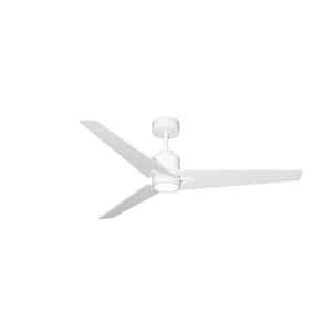 Reveal WiFi 52 in. Integrated LED Indoor/Outdoor Pure White Ceiling Fan with Light with Remote Control