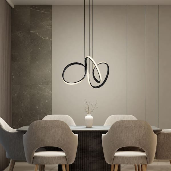 Artika Swirl 30-Watt 1-Light Modern Matte Black Integrated LED