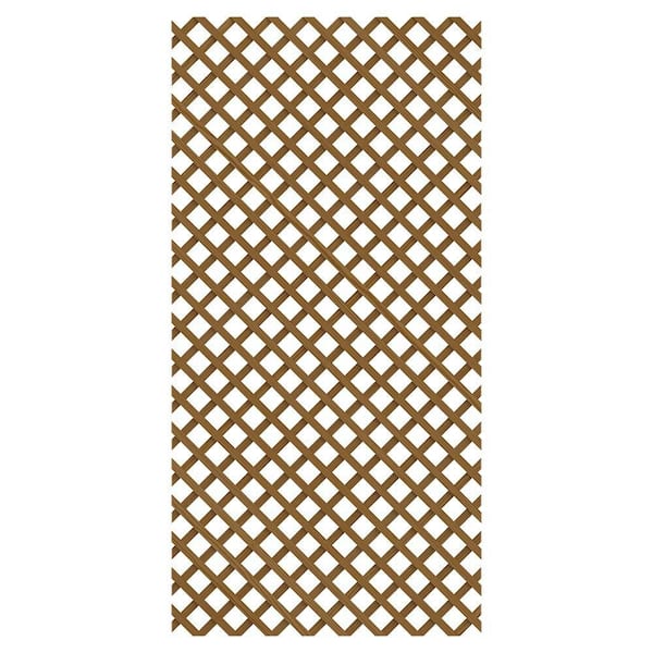 Unbranded 4 ft. x 8 ft. Untreated Redwood Douglas Fir Wood Garden Lattice Panel