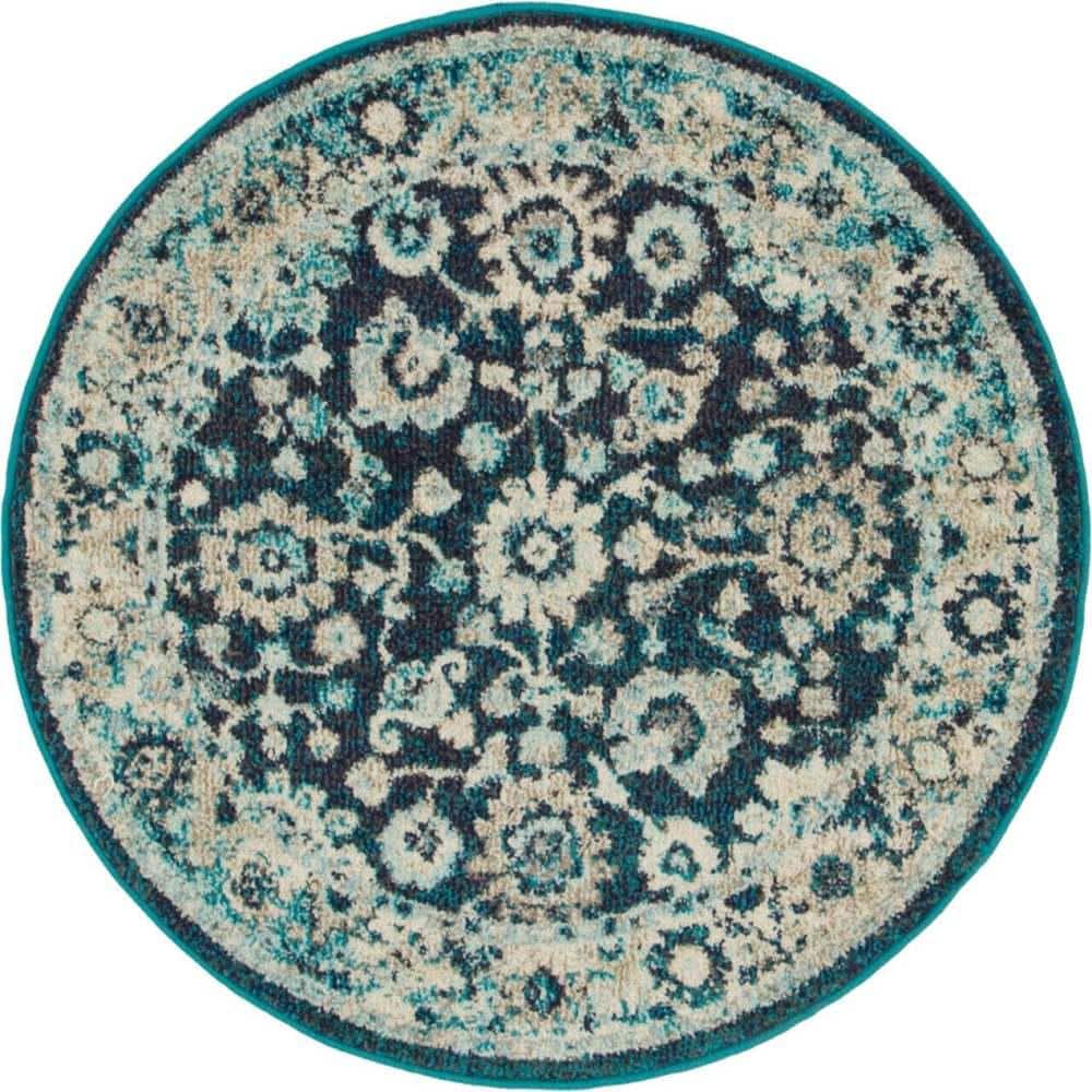 Penrose Krystle Navy Blue 3 ft. 3 in. x 3 ft. 3 in. Round Rug price history on PriceWatchPro
