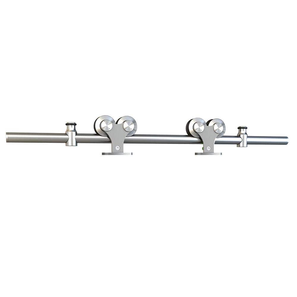 Solid Steel Sliding Barn Door Hardware Kit, 80-inch