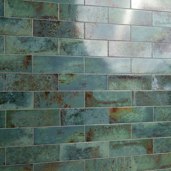 MS International Marza Glossy Aqua 4 x 12 Ceramic Wall Tile