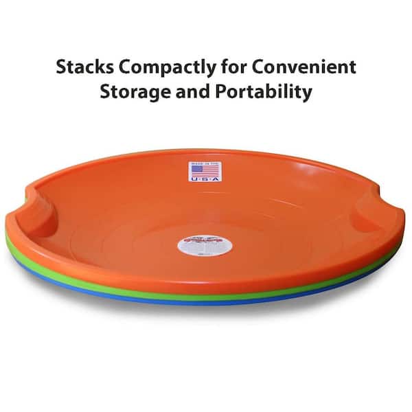 26 in. Dia Flexible Flyer Flying Saucer Sled, Orange (2-Pack)