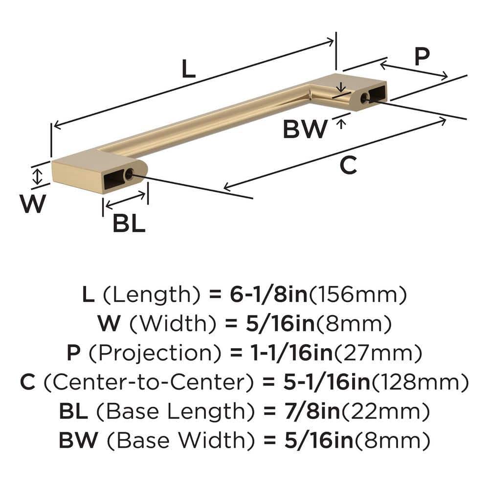 Champagne Bronze Modern Cabinet Pulls with Mounting Hardware, 10 Pack