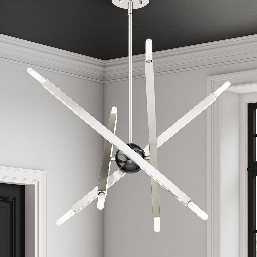 Monaco 8-Light Brushed Nickel Sputnik Chandelier