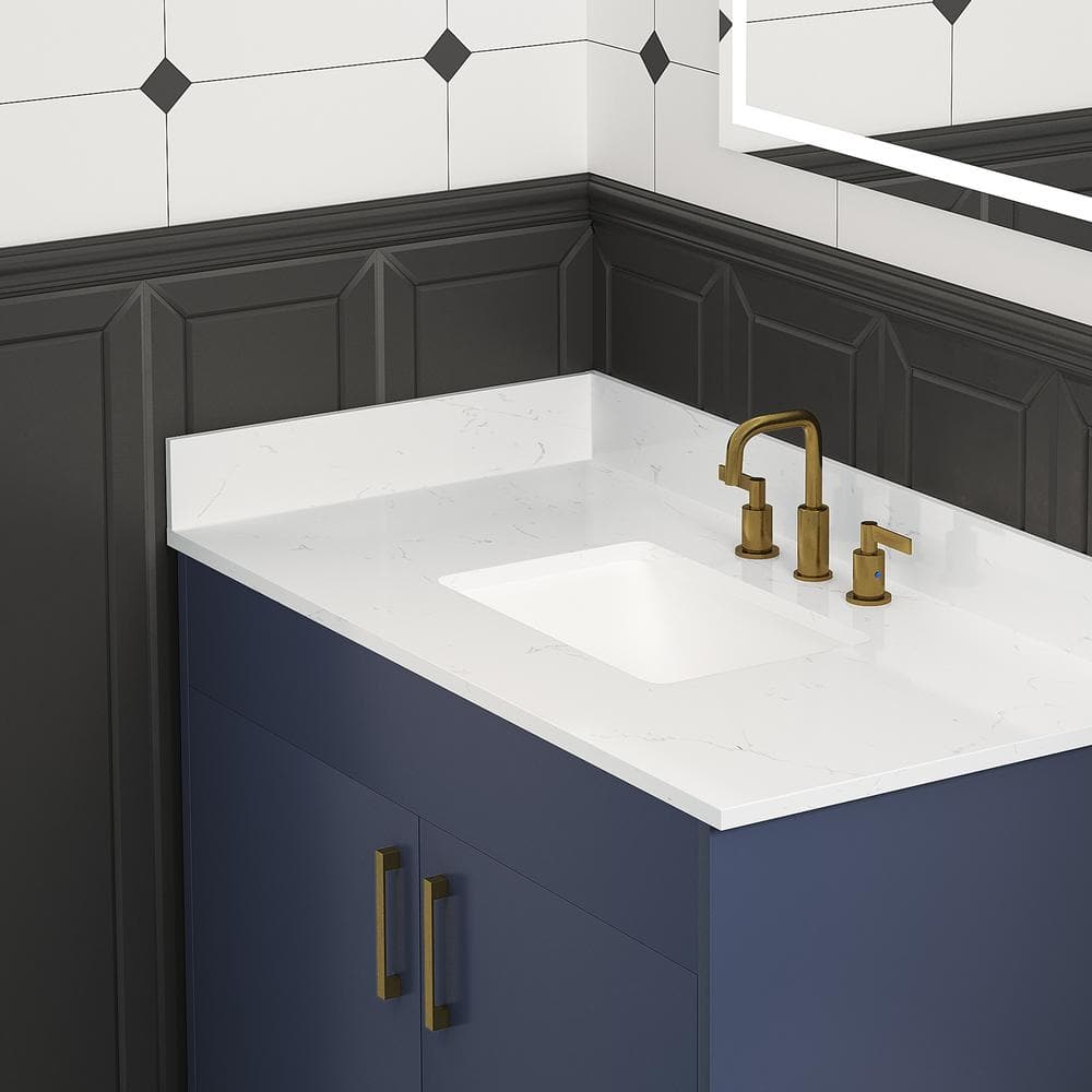 Bianco Bella Quartz White 21" x 4" Bathroom Vanity Sidesplash
