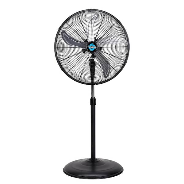 20 Inch High Velocity Metal Oscillating Pedestal Fan, Commercial, Industrial Use, 3 Speed UL Safety Listed, Black