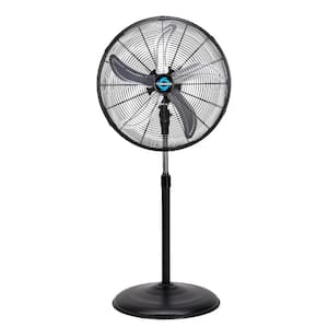 20 Inch High Velocity Metal Oscillating Pedestal Fan, Commercial, Industrial Use, 3 Speed UL Safety Listed, Black