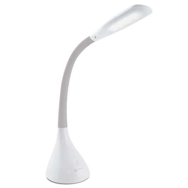 OttLite 11.25 in., White/Gray, USB PortCreative Curves LED Desk Lamp  A30WGC-SHPR - The Home Depot