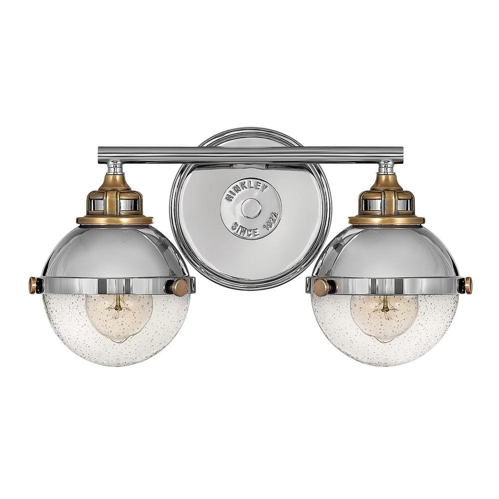 Fletcher Polished Nickel & Heritage Brass 2-Light Vanity Sconce