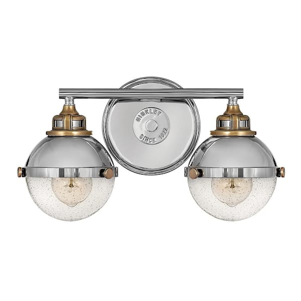 HINKLEY Fletcher 16.0 in. 2 Light Polished Nickel Vanity Light