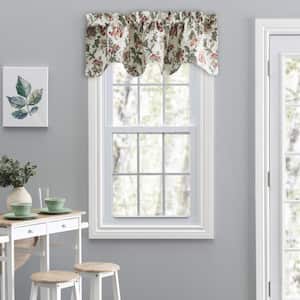Madison Floral 15 in. L Polyester/Cotton Lined Scallop Valance in Brick