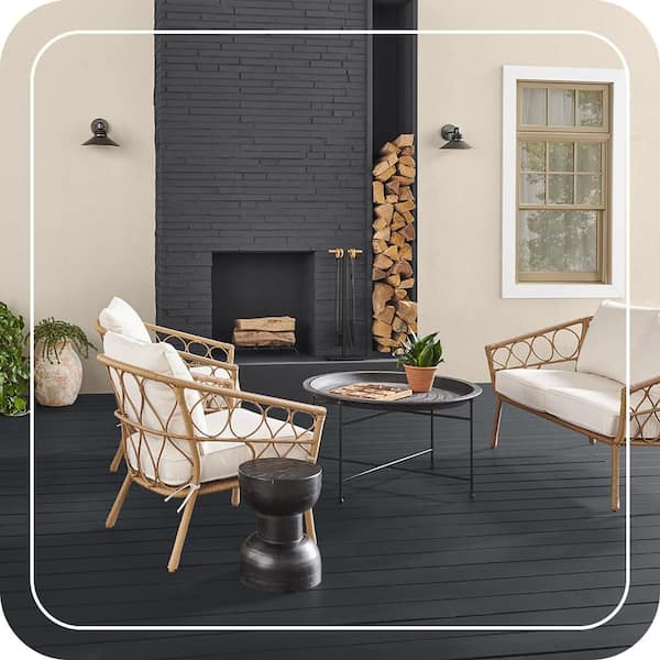 behr little black dress exterior BEHR PREMIUM PLUS 1 gal. #PPU24-23 Little Black Dress Semi-Gloss Enamel Exterior Paint & Primer 534001