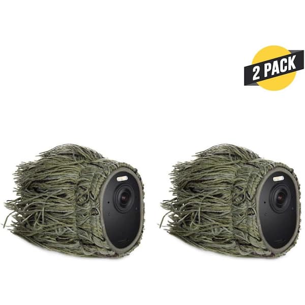 Wasserstein Camouflage Ghillie Skin for Arlo Ultra, Ultra 2, Pro 3 and Pro 4 - Conceal and Protect Your Arlo Camera (2-Pack)