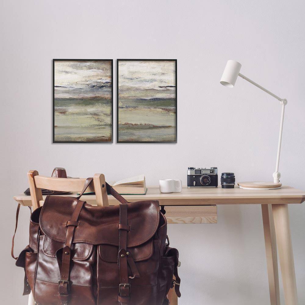 Earth's Layers Neutral Abstract by Lanie Loreth 2 Piece Black Framed Abstract Giclee Art Print 18 in. x 12 in. price history on PriceWatchPro
