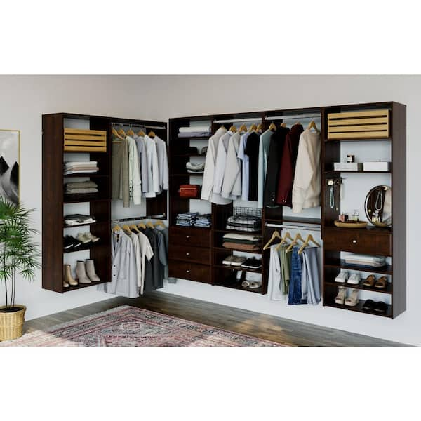 Essential 36 in. W - 60 in. W Espresso Wood Closet System