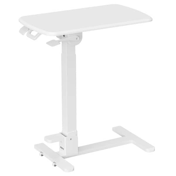 26.75 in White Foldable Rolling Overbed Desk/Table