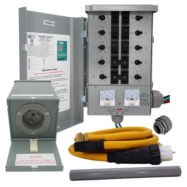 Emergen 50 Amp 10 Circuits G2 Manual Transfer Switch Kit with 50 Amp Inlet and 25 ft. Cord