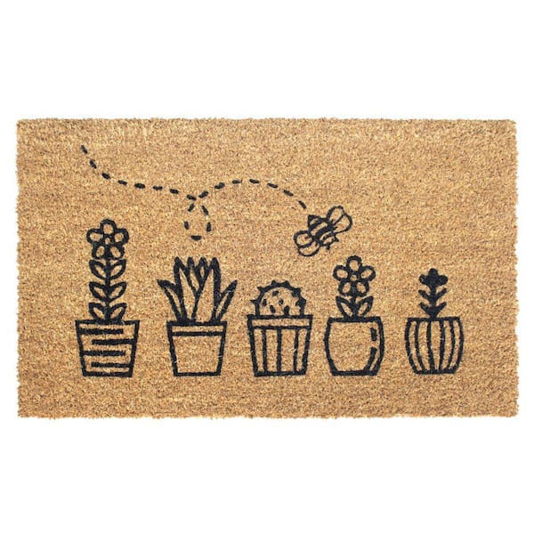 RugSmith Black Topiary 18 in. x 30 in. Doormat