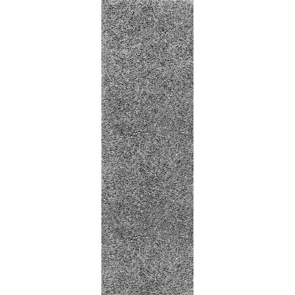 Marleen Contemporary Shag Gray 3 ft. x 8 ft. Runner Rug