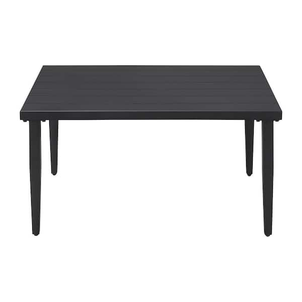 Hampton Bay Braxton Park Black Rectangular Metal Outdoor Coffee Table