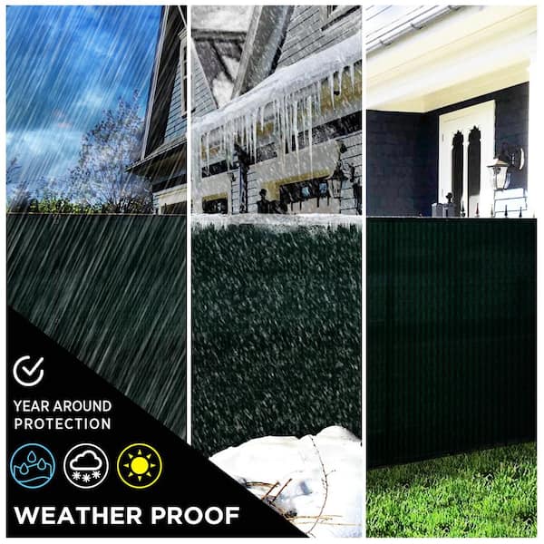 BOEN 6-ft H x 15-ft W Green Polyethelene Chain Link Fence Screen