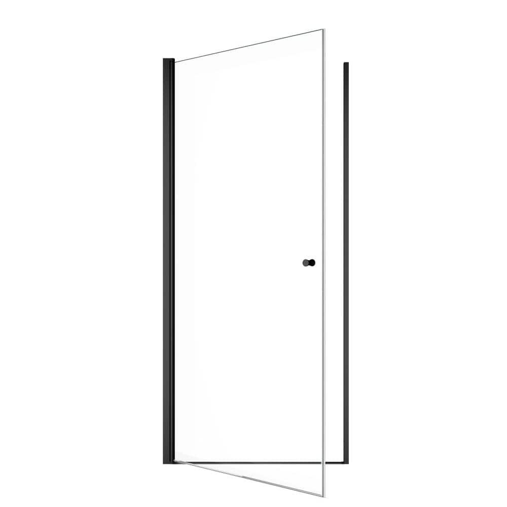 "32""W x 72""H Frameless Circular Pivot Shower Door, 1/4"" SGCC Glass, Matte Black Reversible Hardware" price history on PriceWatchPro
