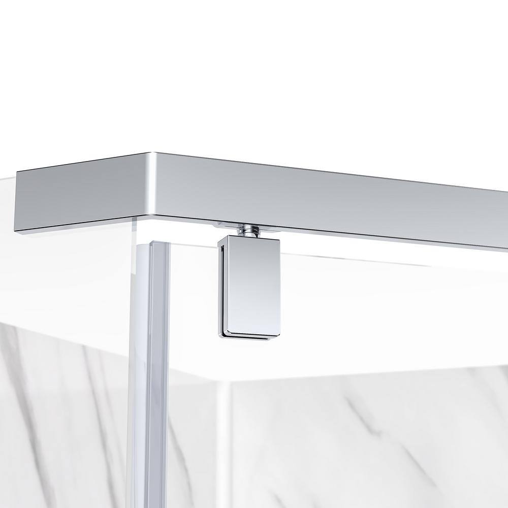 36'' W x 79'' H Chrome Neo-Angle Shower Kit with Marble Finish
