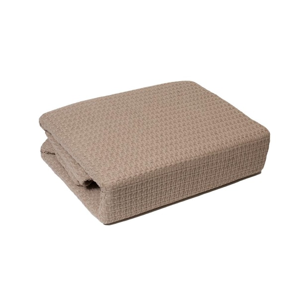 Lintex Marquis Taupe Cotton Full/Queen Blanket